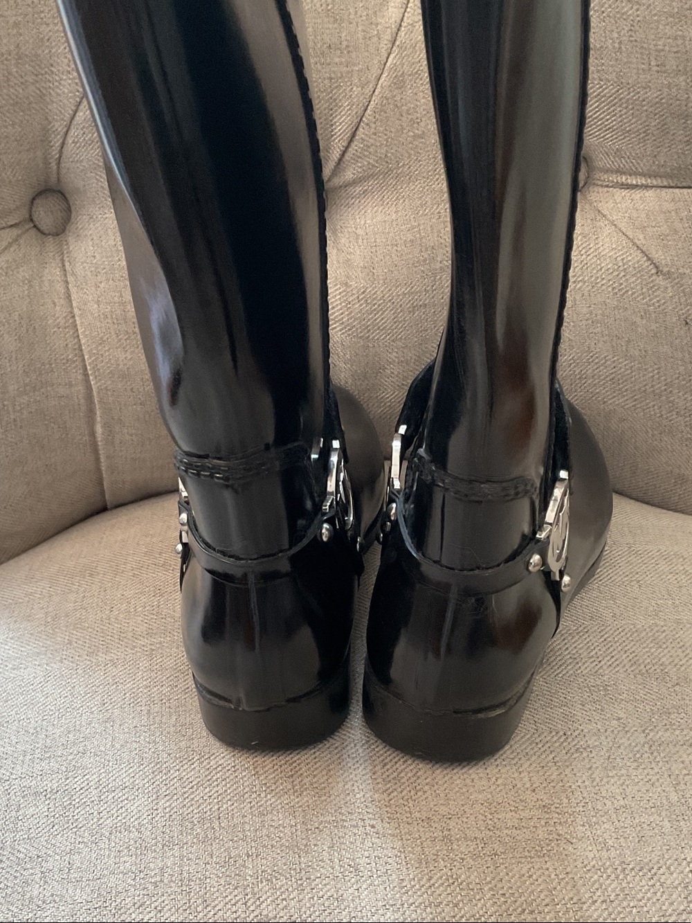 Michael Kors Black Fulton Tall Rain Boots - Picture 6 of 7